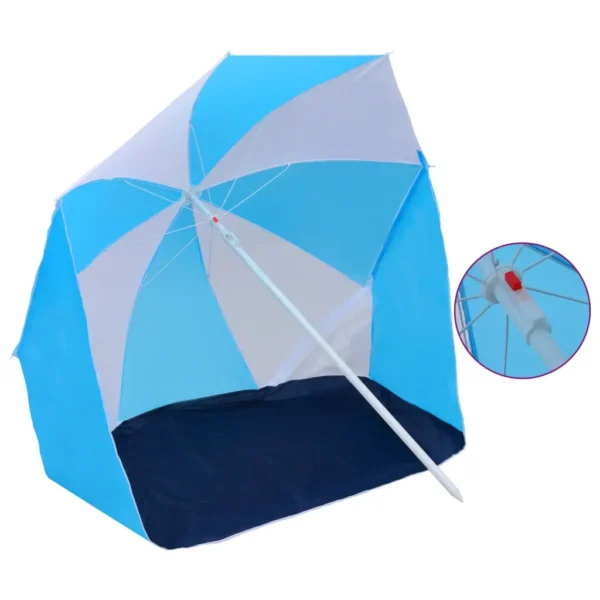 Beach Umbrella Shelter Blue & White